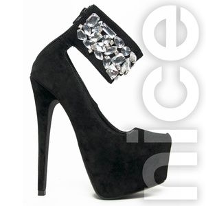 REDKISS ALLEGRA BLACK SUEDE HEELS